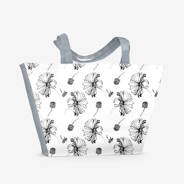 Пляжная сумка «Монохромные ромашки»