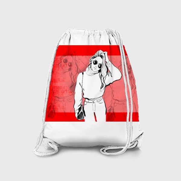 Рюкзак «Девушка на красном»