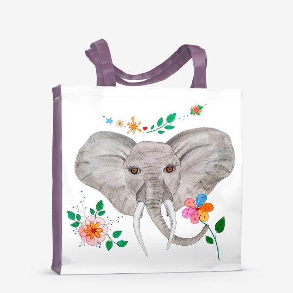 Сумка-шоппер «Слон в цветах»