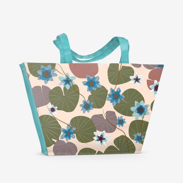 Пляжная сумка «водяные лилии, лотосы»