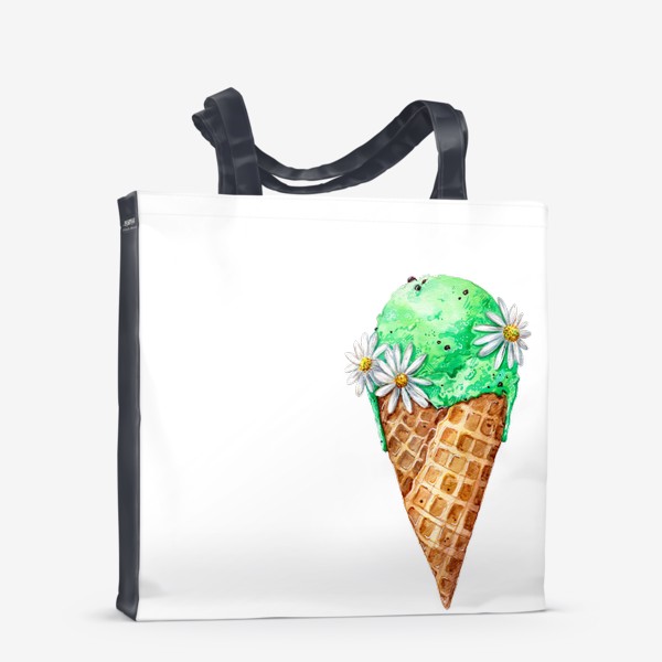 Сумка-шоппер «Мятное мороженое с ромашками»