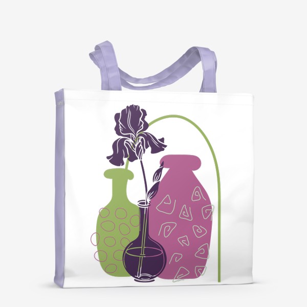 Сумка-шоппер «Абстракция с ирисом и вазами»