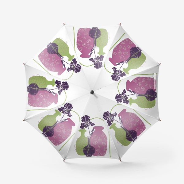 Зонт «Абстракция с ирисом и вазами»