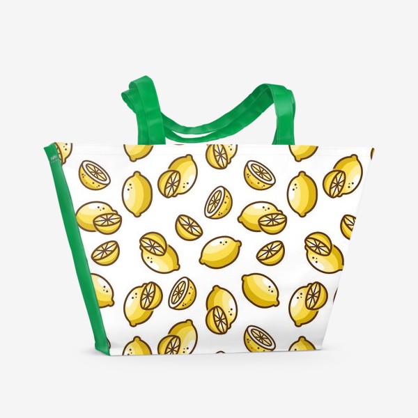 Пляжная сумка «Лимонный бесшовный паттерн»