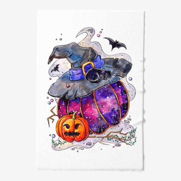 Полотенце «Хэллоуин тыква - космос»