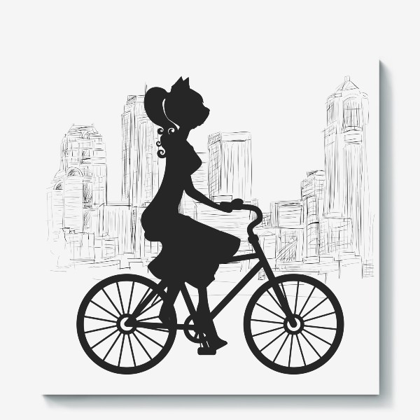 Холст «Bicycle Ladycat»