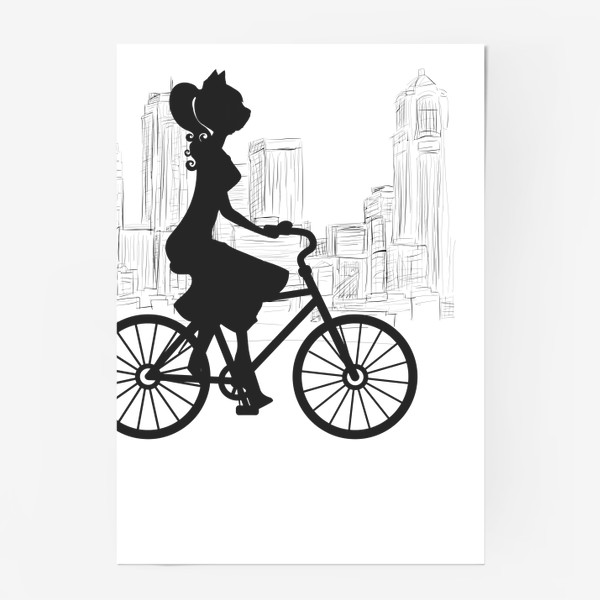 Постер «Bicycle Ladycat»
