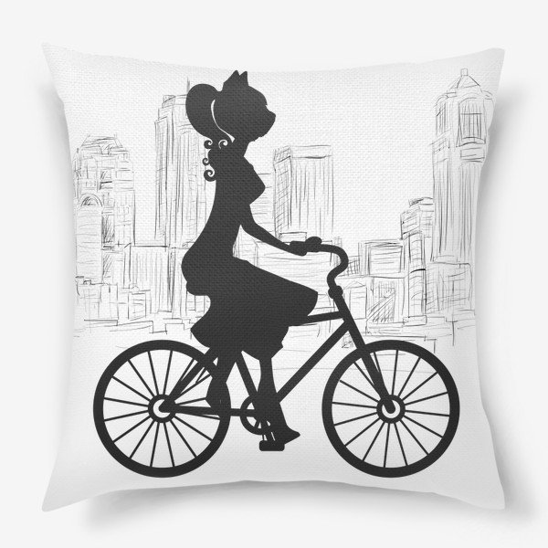 Подушка «Bicycle Ladycat»