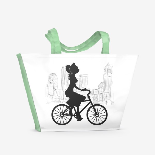 Пляжная сумка «Bicycle Ladycat»