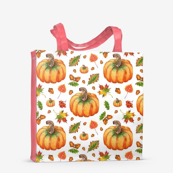 Сумка-шоппер «Паттерн тыквы и осенние листья»