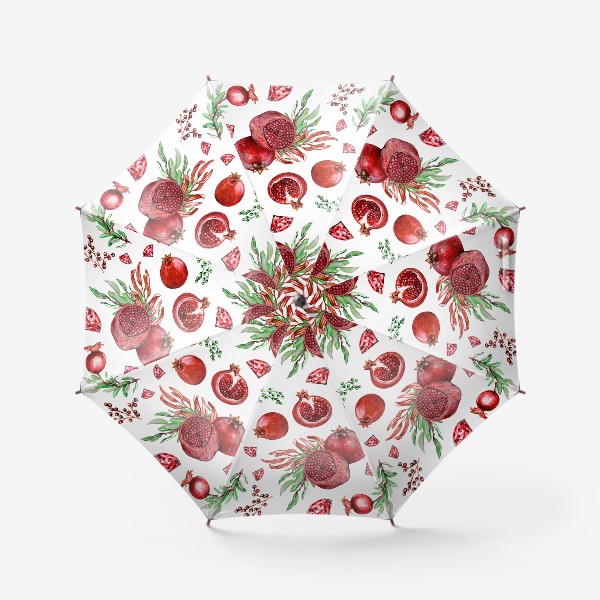 Зонт «Гранаты и рубины на белом фоне»