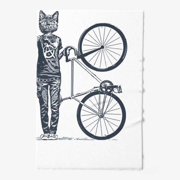 Полотенце &laquo;Fixie Cat Punk Rider&raquo;
