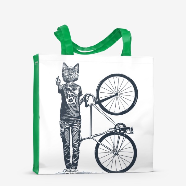 Сумка-шоппер «Fixie Cat Punk Rider»