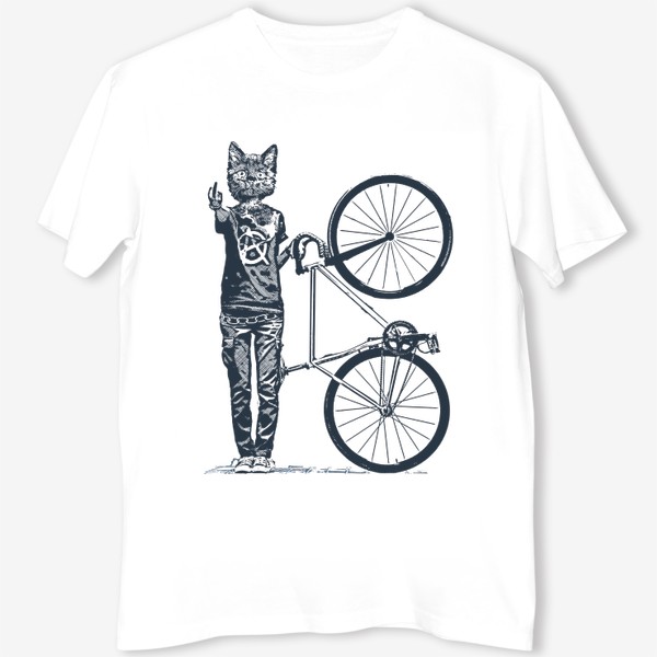 Футболка «Fixie Cat Punk Rider»