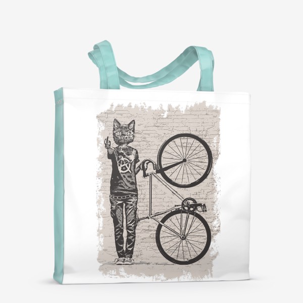 Сумка-шоппер «Fixie Cat Punk Rider»