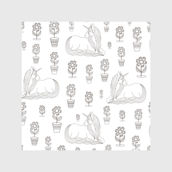 Скатерть «cute pattern with sleeping unicorns and flowers»