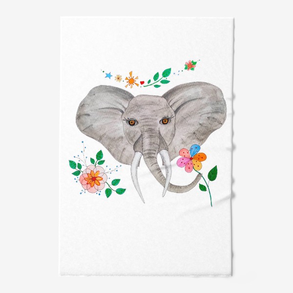 Полотенце «Слон в цветах»