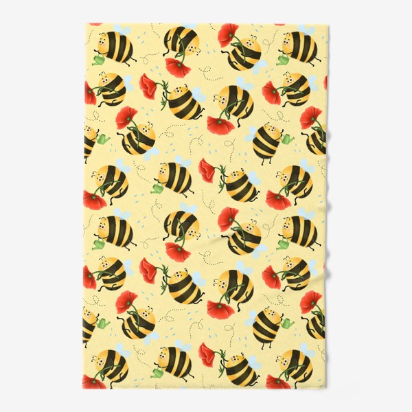 Полотенце «Пчелки с маками»