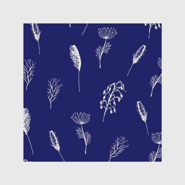 Скатерть «Садовые травы на синем»