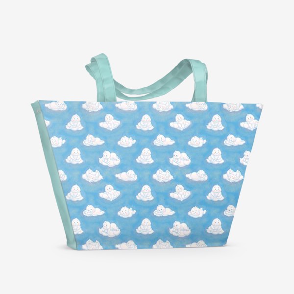 Пляжная сумка ««Cloud Babies | Облачные младенцы» паттерн»