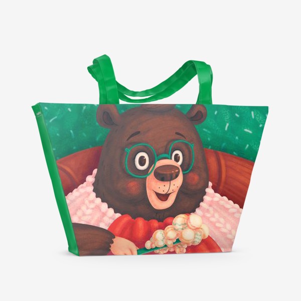 Пляжная сумка «Мишка один дома / Teddy bear home alone »
