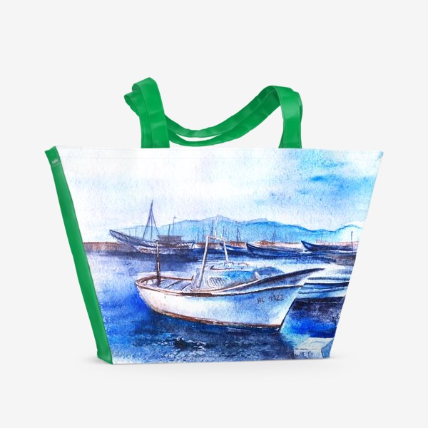 Пляжная сумка «Лодочки в море»