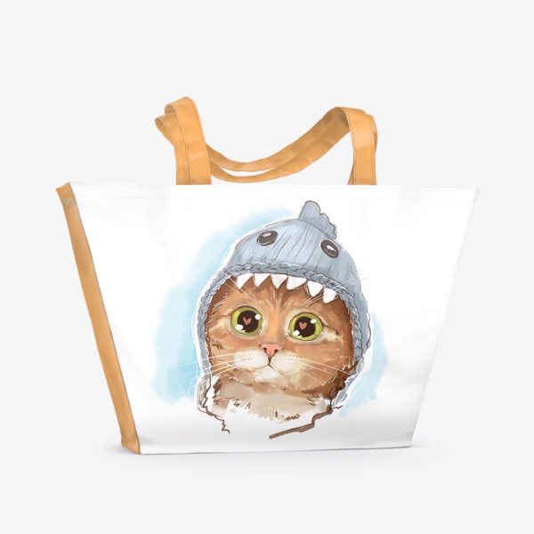 Пляжная сумка «Кот в шапке»