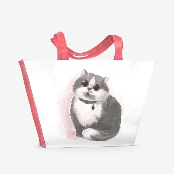 Пляжная сумка «Кот в очках»