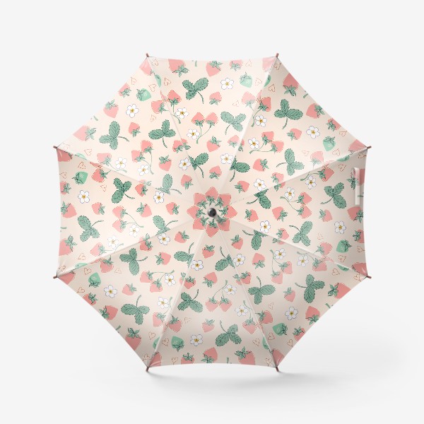 Зонт «Нежный паттерн с клубникой»