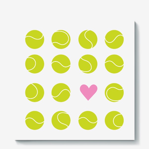 Холст «Теннис и розовое сердечко»