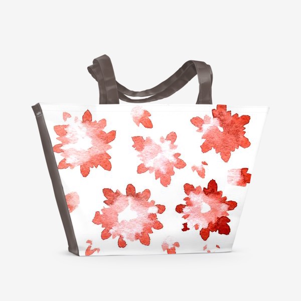 Пляжная сумка «Абстракция акварельные цветы»