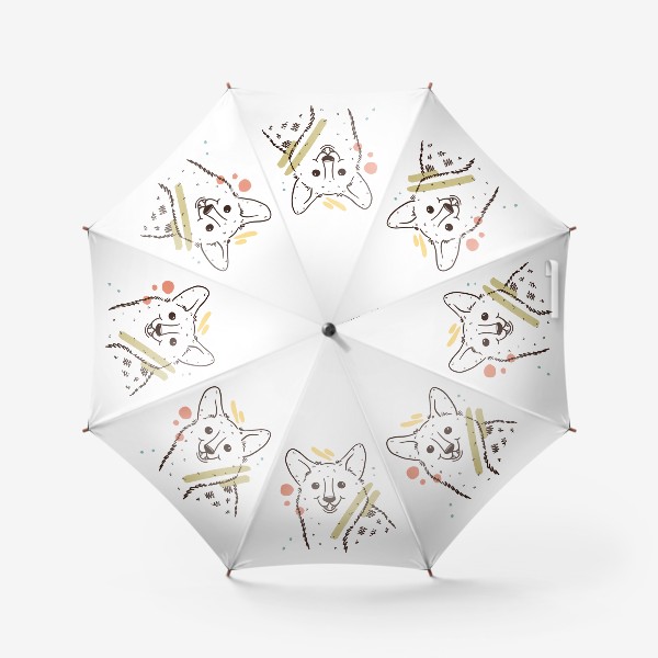 Зонт «Милый радостный корги в абстрактных пятнах. Подарок любителю собак»