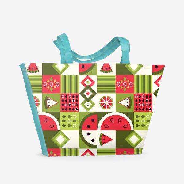 Пляжная сумка «Арбуз - геометричный дизайн»