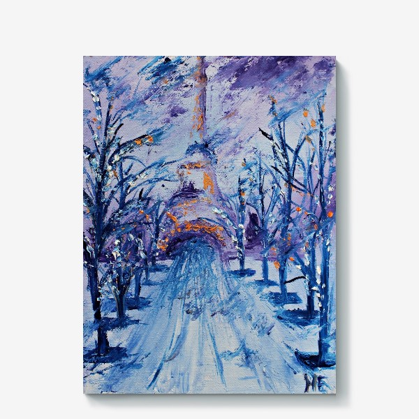 Холст «Зимний Париж»