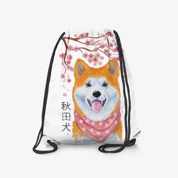 Рюкзак «Собака Акита Ину. Япония и сакура.»