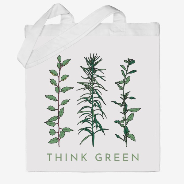 Сумка хб «Мысли экологично Think Green Растения Plant»