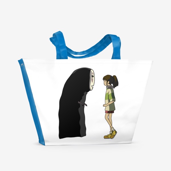 Пляжная сумка «Унесенные призраками, Каонаси и Тихиро»