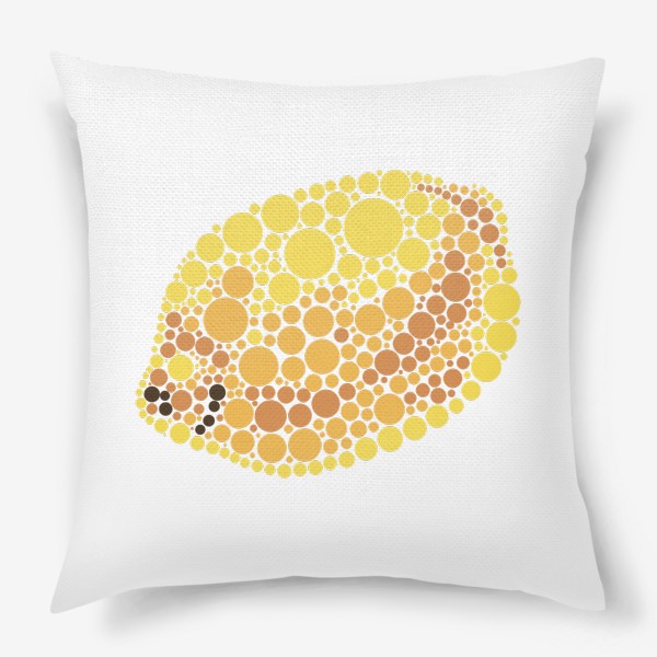 Подушка «принт из точек фрукты лимон»