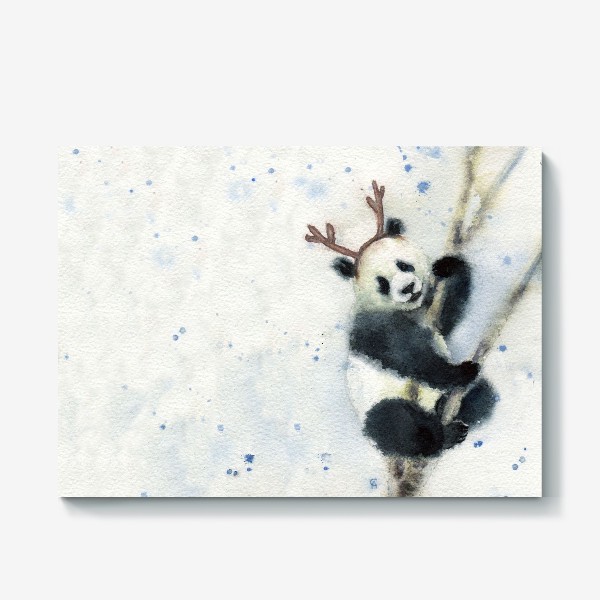 Холст «Новогодняя панда»