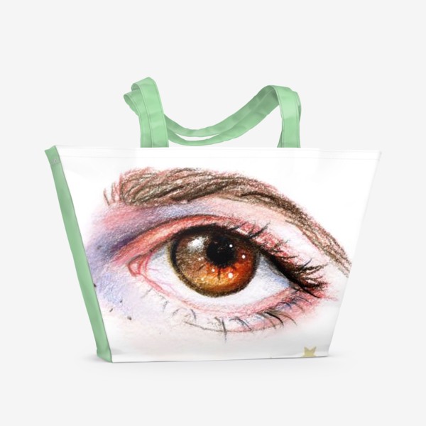 Пляжная сумка «Глаза и Надпись »