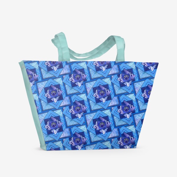 Пляжная сумка «Синие шестеренки»