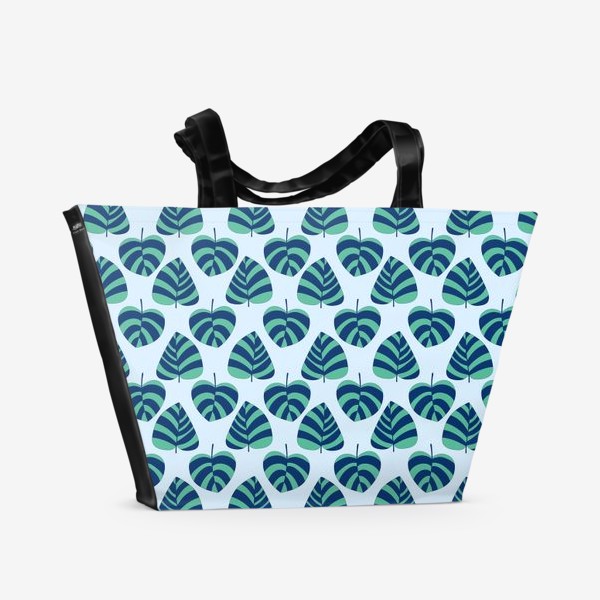 Пляжная сумка «Свежий растительный паттерн»