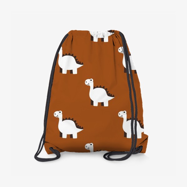 Рюкзак «Теплый паттерн с белыми стегозаврами»