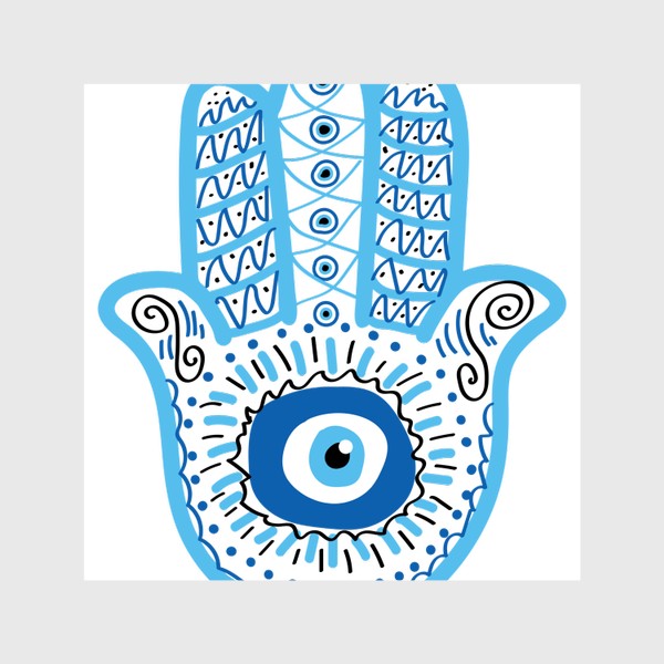 Шторы «Рука Фатимы, защитный турецкий символ глаз»