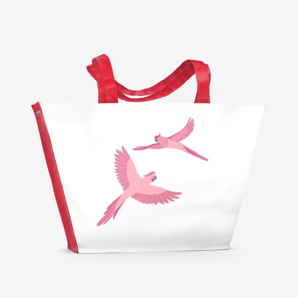 Пляжная сумка «Два розовых попугая»