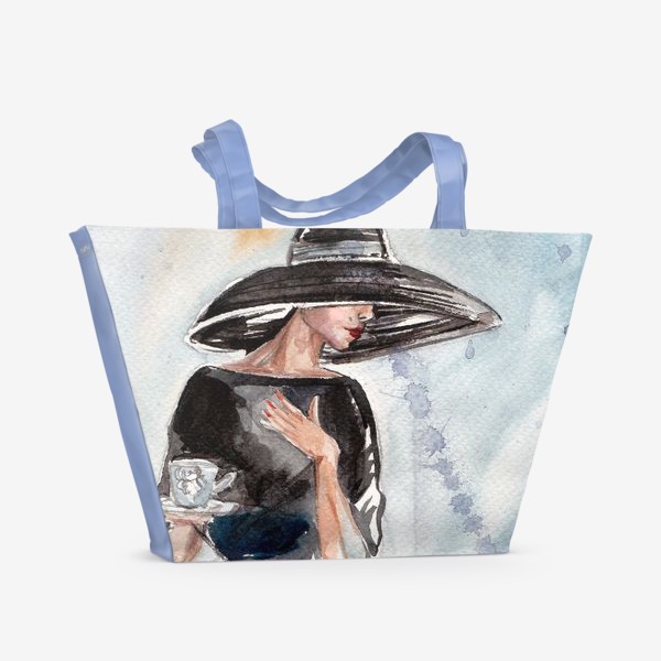 Пляжная сумка «Девушка в шляпе»