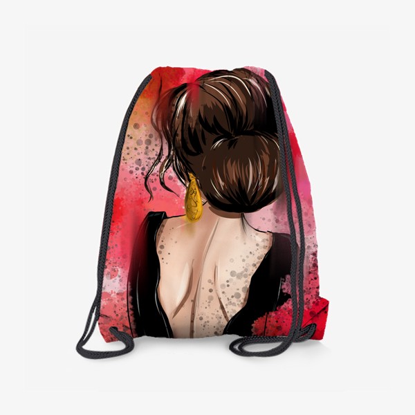 Рюкзак «Девушка в черном..на красном фоне»