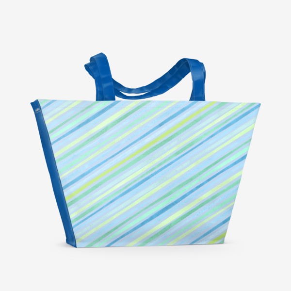 Пляжная сумка «Сине-зеленые полоски»