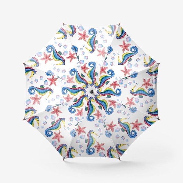 Зонт «Паттерн морской конек»