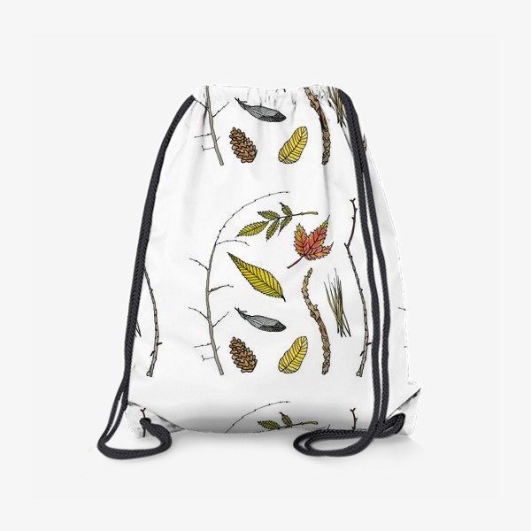 Рюкзак «Осенние дары Веточки, шишки, листья, перья, иголки»